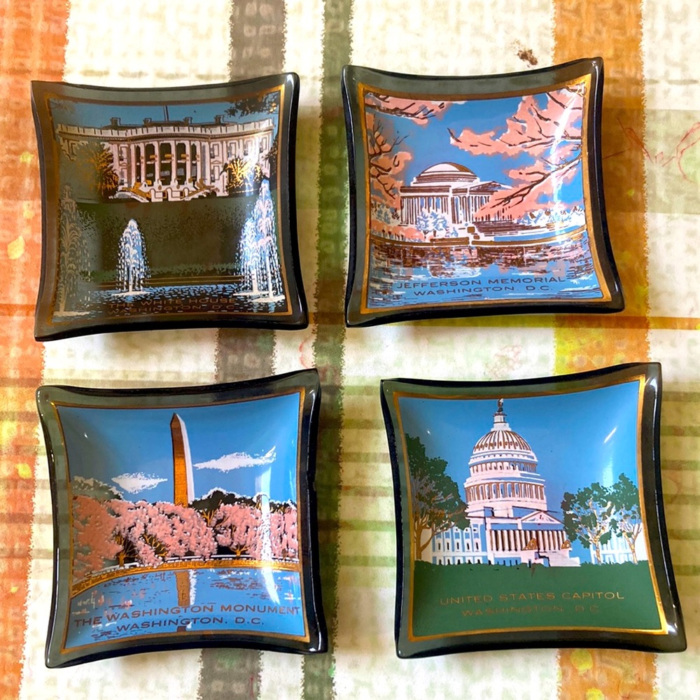 4 glassware containers with capital Washington DC images - Picture 1 of 7